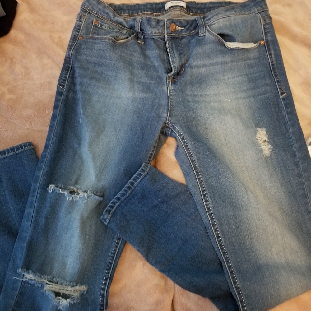 Distressed jeans